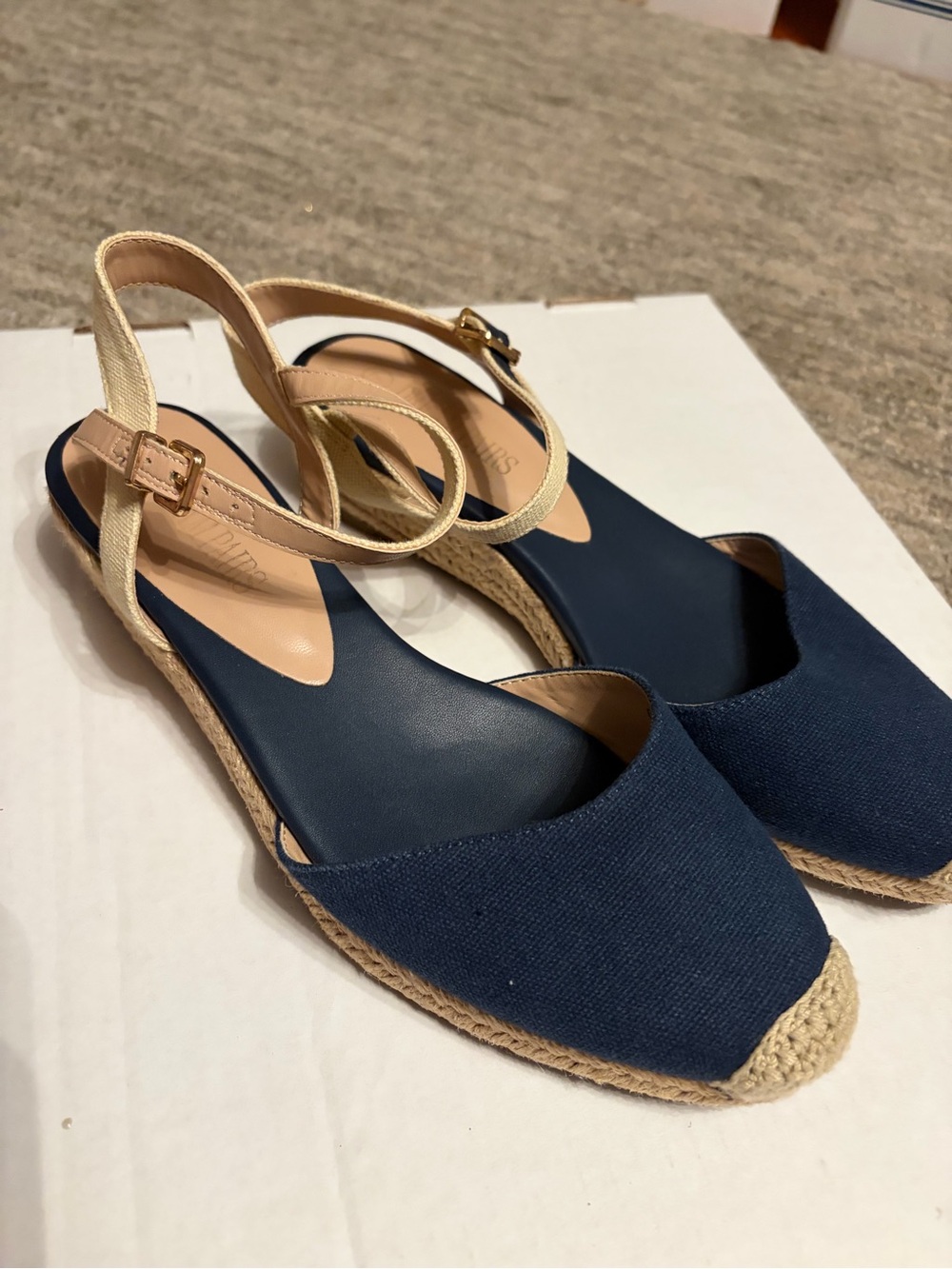 Dream Pairs Navy and Beige Espadrille Sandals